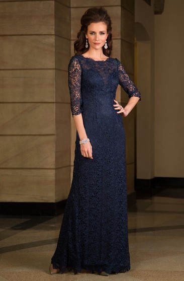 Half Sleeve allover Lace Mother of the Bride Dress